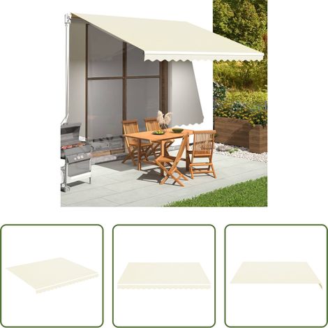 Parasol de jardin - Tissu de remplacement pour auvent Crème 4x3,5 m (1/5)