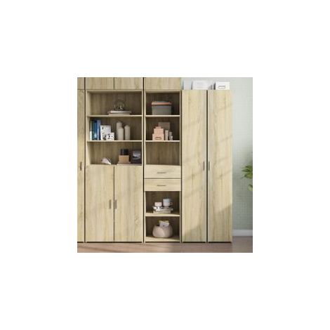 Buffet haut chêne sonoma 45x42,5x185 bois d'ingénierie (1/5)
