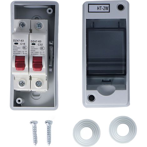 Boîte de distribution étanche IP65, 2 voies, ignifuge, boîtier de Type MCB C pour usage extérieur 16A 32A