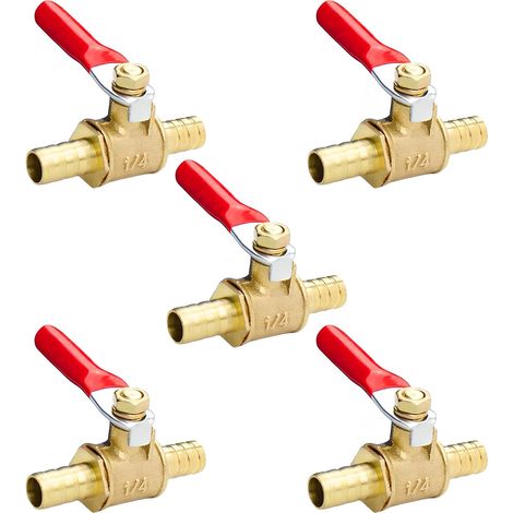 5 Pièces 8mm Vannes à Boisseau, Vannes à Boisseau Sphérique En Laiton, Robinet à Tournant Sphérique Droit Idéal Pour Scooter, Moto, Quad, Cyclomoteur Et Deux Roues, Raccords De Tuyau De Valve (1/5)