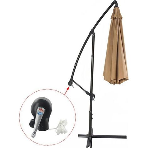 1 Manivelle parasol avec cordon,poignée antidérapante,remplacement durable,jardin piscine balcon (1/5)