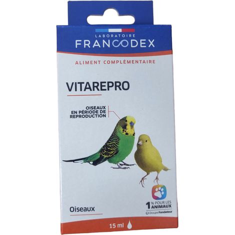 Vitarepro 15 ml Aliment complémentaire pour oiseaux de cage et de volière - Francodex (1/3)