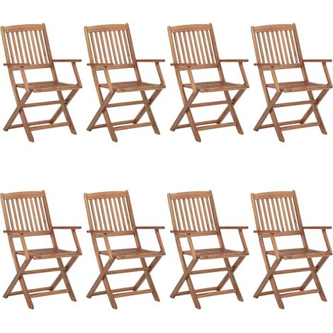 Maison Exclusive - Klappbare Gartenstühle 8 Stk. mit Kissen Massi