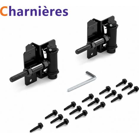 Charnière de clôture et portillon à fermeture automatique en acier au carbone noir JL250103 noir 910 g – Livraison gratuite