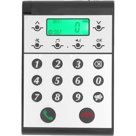 Interphone sans fil, portée de 1000 m, appels clairs, réseau intelligent, système mains libres, interface hôte noire (1/5)