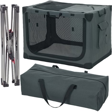 Cage de transport pliable avec coussin amovible et lavable multifonctionnel 30 kg arm e pour salon chien, lavable, revêtement tissu Oxford, chiens jusqu'à vert armée (1/5)
