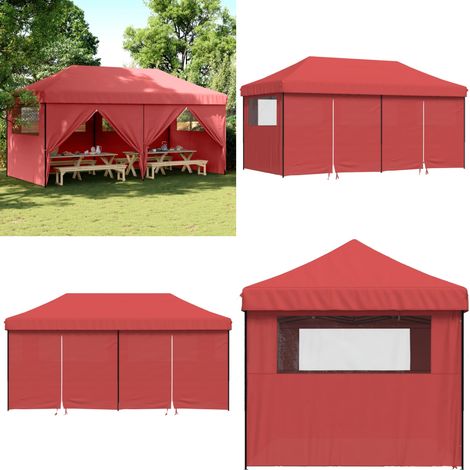 Tente de réception pliable escamotable avec 4 parois latérales - Tents Gazebos - Abri Extérieur - Tentes Pliables - Chapiteaux Événements - Tente Fete - Home & Living (1/5)