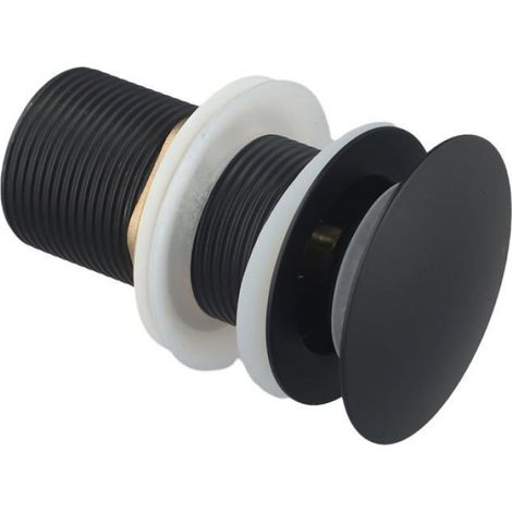 Bonde de lavabo, lavabo noir, en laiton massif, écoulement libre sans trop-plein Aucuneary (1/5)