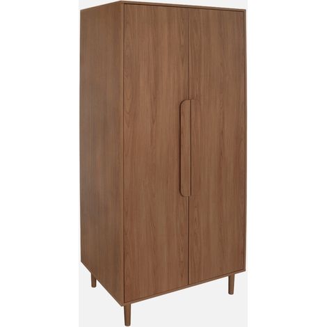 Armario vestidor con efecto madera, 2 puertas y barra para colgar (1/4)