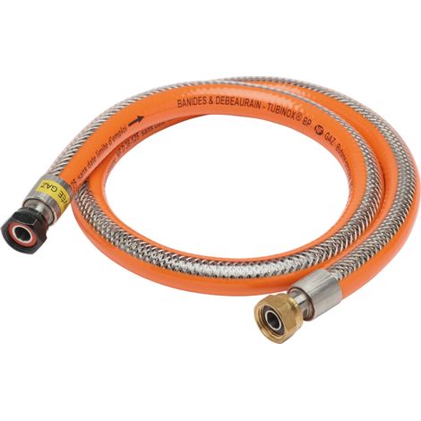 flexible gaz - tubinox - butane et propane - 1 mètre - banides et debeaurain 38913