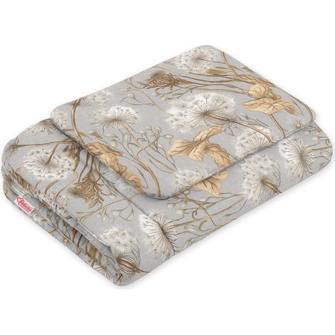Set biancheria da letto per neonato con imbottitura, 2 pezzi, 75x100cm, NEONATO - Denti di leone su grigio (1/3)