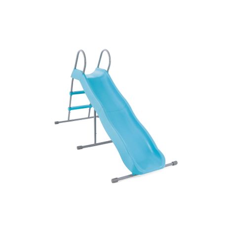 Intex – Toboggan en plastique et acier 196x84x119cm – Pour piscine et terrasses – Couleur bleue – Usage extérieur