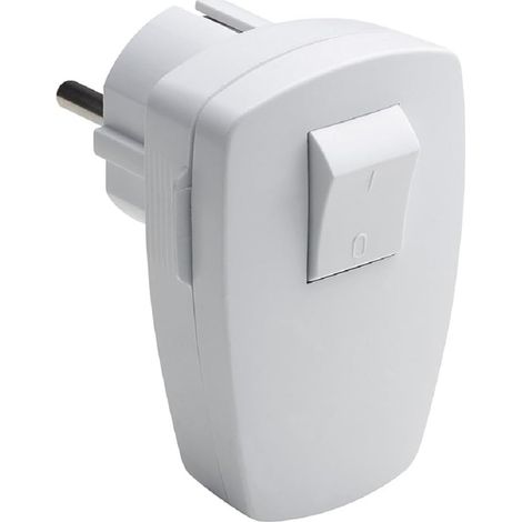 Meister spina con contatto di protezione – 250 V – 16 A – con interruttore a 2 poli – Massima sezione cavo 1,5 mm2 – IP20 interno – installazione laterale/spina angolare con interruttore., 7421210