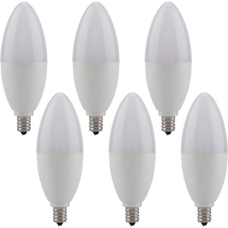 6 ampoules LED E12 pour bougies, bougeoir décoratif à lumière blanc chaud de 5 W (1/5)