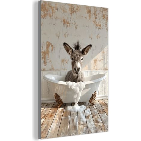 CUADRO DE METAL Burro - Animales - Bañera - Espuma Cuadros Para Dormitorio 60x90 (1/5)