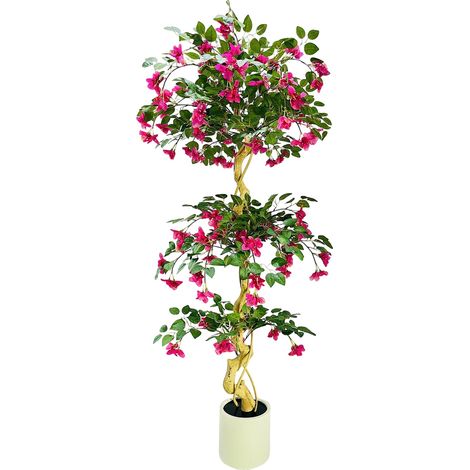 Árbol de buganvilla artificial, flores de seda realistas, para uso interior y exterior, 180 cm. (1/2)