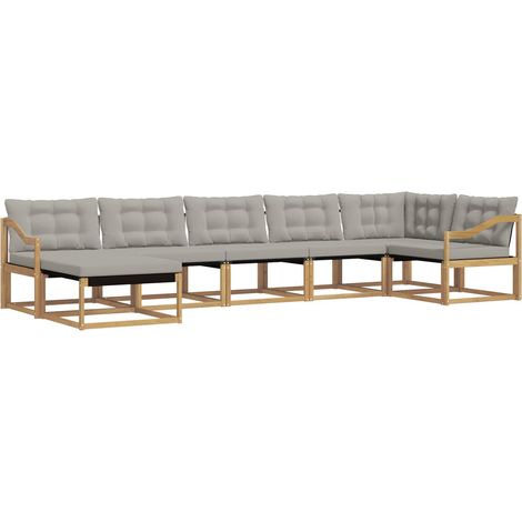 Ensemble de canapés d'extérieur 7 pc Blanc et gris clair vidaXL (1/5)