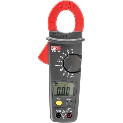 Pince multimètre ICM134 RS PRO, 4mA c.c., 600A c.a. ( Prix pour 1 ) (1/4)