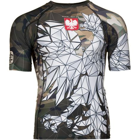 Kurzarm-Rashguard für Herren, Polen-Tarnmuster, Größe 2XL