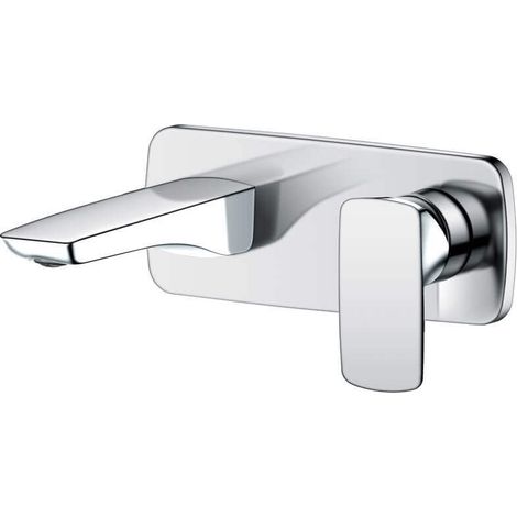 Robinet Mitigeur Lavabo Mural - Chromé/Blanc - Concep't (1/5)