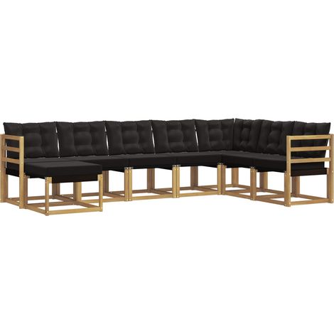 Set di divani da esterno 8 pz Bianco e Nero vidaXL (1/5)