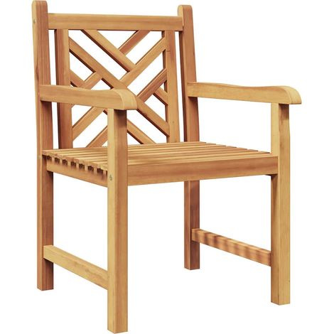 Lot de 2 Chaises de jardin，Chaise d'extérieur Marron 58 x 60 x 90 cm CFW1883030 (1/5)