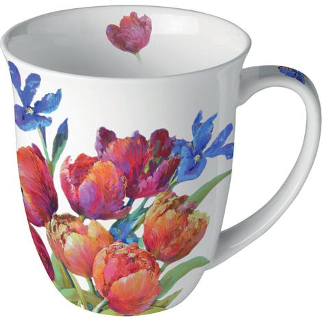 Tasse en porcelaine fine tulipes de joie (1/2)