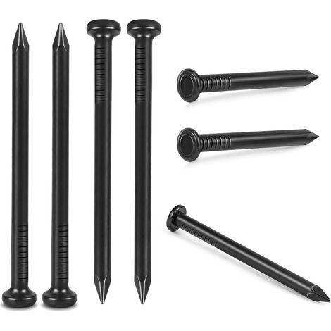 Lot de 80 clous en acier - 40 mm - Pour murs en béton - Noir galvanisé (1/5)