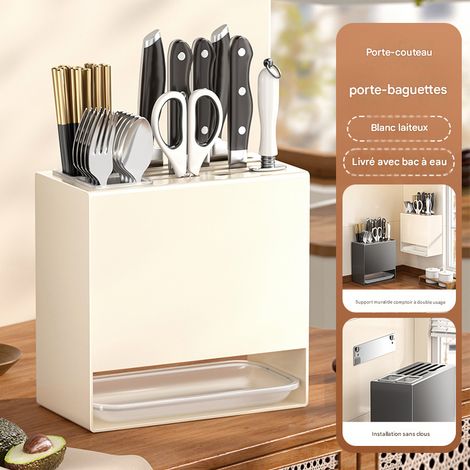 Porte - couteaux de cuisine porte - couteaux de cuisine porte - objets asphalte comptoir baguettes barillet support mural rack de rangement de cuisine (1/3)