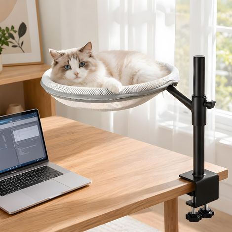 Lit chat à fixer au bureau, Hamac chat pivotant à 360° (1/5)