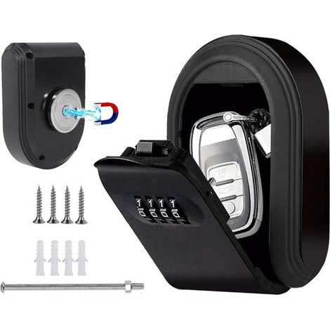 Schlüsseltresor Wand Magnet-Schlüsseltresor mit 4-stelligem Code wetterfest ideal für den Außenbereich Schlüsselversteck unter dem Auto perfekt