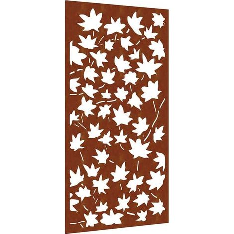 Décoration murale de jardin, 105 x 55 cm, motif de lame en acier Corten (1/5)