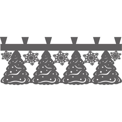Mantovana per tende PATKI 90x38 con motivo albero di Natale e fiocchi di neve