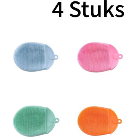 Ensemble de 4 gants de toilette multifonctionnels doux et respectueux de la peau pour douche exfoliation et vaisselle séchage rapide et nettoyage facile couleurs assorties