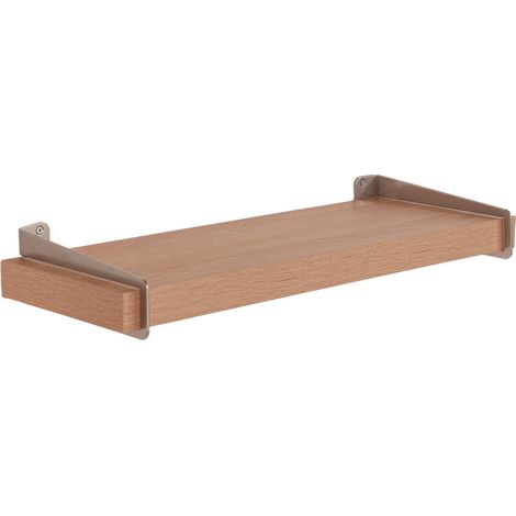 Keer 60 cm Chunky Shelf with Slide on Brackets - Metal - L19.5 x W60 x H3.8 cm - Oak Effect