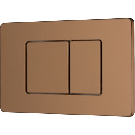 Plaque commande double wc suspendu TARA boutons rectangles BASS inox cuivre brossé (1/5)