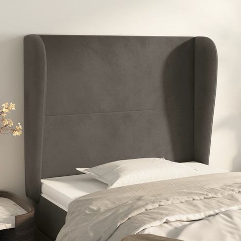 vidaXL Testiera ad Orecchio Grigio Scuro 83x23x118/128 cm in Velluto (1/5)