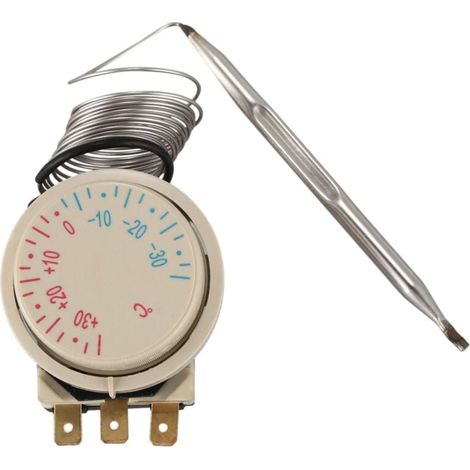 Termostato capilar de temperatura para congelador, de -30 a 30 grados Celsius, CA 250 V, 16 A, CA 380 V (1/4)