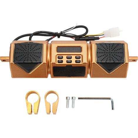 Enceinte stéréo moto guidon MP3 IP54 étanche amplificateur audio universel système musique (1/5)