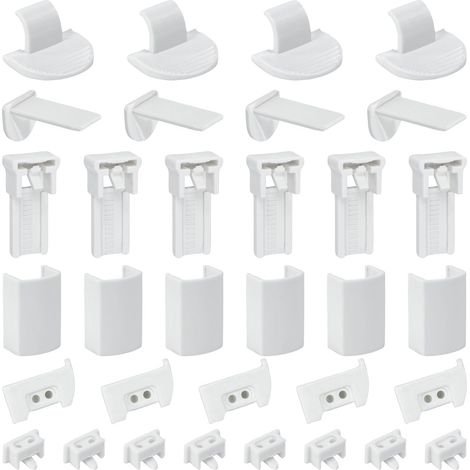 20 Kit de 120 Supports de Serrage Longs pour Store Double: Supports de Fixation, Fixations Adhésives, Accessoires (Installation sans Perçage) Pièces de Rechange pour Volets et Stores Vénitiens (1/5)