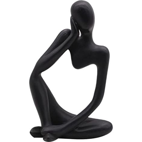 Estatua del Pensador, escultura abstracta de resina, figura moderna, figurita, decoración del hogar, oficina, escritorio, adorno de cumpleaños, regalos, negro, izquierda