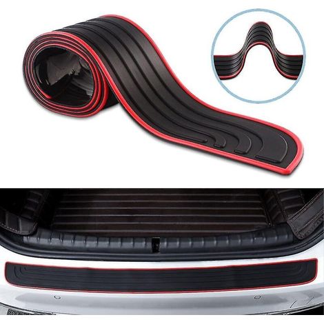 Protection de pare-chocs arrière, protection universelle de seuil de porte de voiture, bande adhésive rouge Nior (90 cm/35,4 pouces) (1/5)