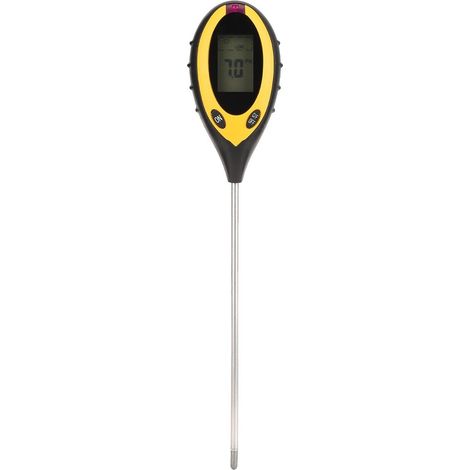Este analizador de suelos cuatro en uno incluye un medidor digital de pH, humedad, temperatura e intensidad lumínica, adecuado para aplicaciones agrícolas. (1/4)
