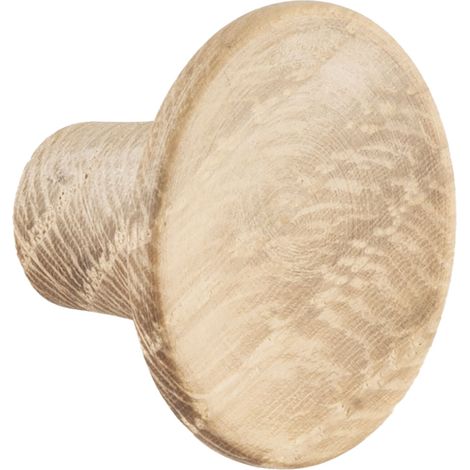 Möbelknopf Tuba ø 28mm - Holzgriff Möbelknauf Tiefe 19mm, Eiche roh (1/2)