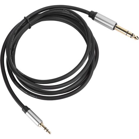 Câble adaptateur audio 3,5 mm vers 6,5 mm mâle-mâle, connexion de qualité sonore HiFi pour téléphone (1,8 m)