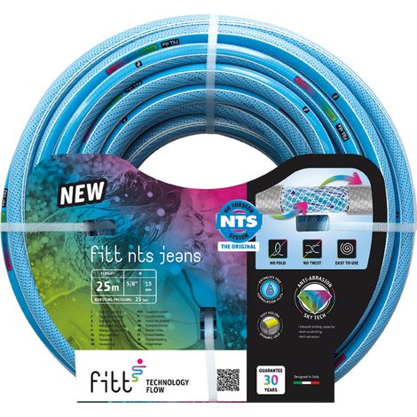 Fitt NTS Jeans — Manguera Profesional 6 Capas Azul Denim  Garantía 30 años 15 mm 50 m