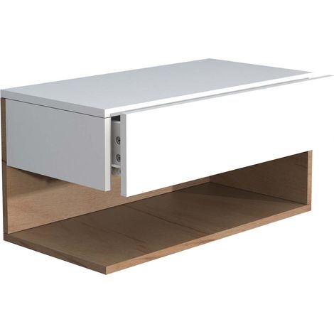Table de chevet suspendue murale en bois Usal XL 60cm 30x60x32 - VCM (1/5)