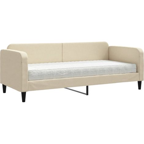 Maison Exclusive - Divano Letto con Materasso Crema 80x200 cm in Tessuto (1/5)