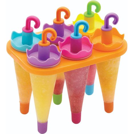 Stampo per gelato Let's Make, 6 pezzi con forma di ombrello, plastica, Multicolore, plastica