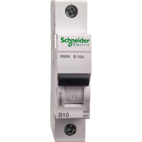 Interruptor automático 1P B 10A 6kA CA K60N Acti9 A9K01110